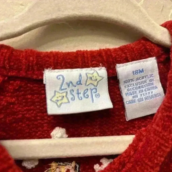 2nd step vintage snowman embroidered full zip chenille Christmas sweater sz 18mo - Picture 4 of 6